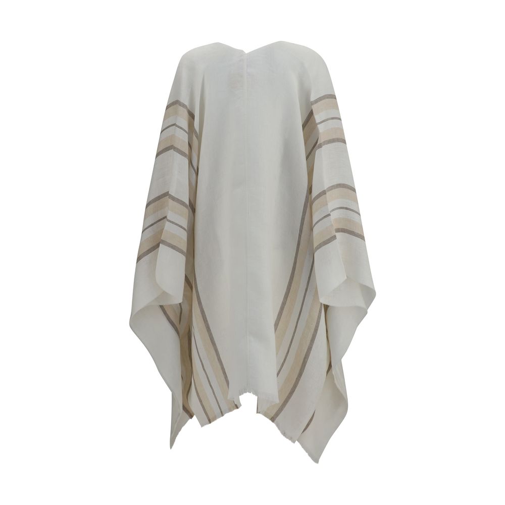 Brunello Cucinelli Beige Linen Poncho
