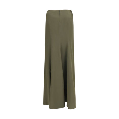 Alexander McQueen Bicolor Silk Long Skirt