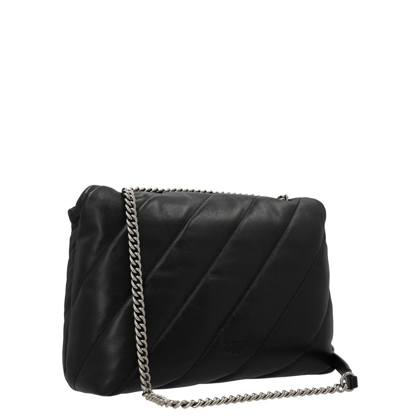 PINKO Black Lamb Leather Crossbody Bag
