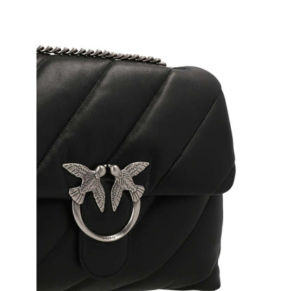 PINKO Black Lamb Leather Crossbody Bag