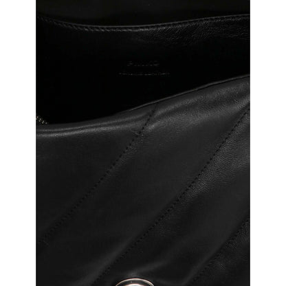 PINKO Black Lamb Leather Crossbody Bag