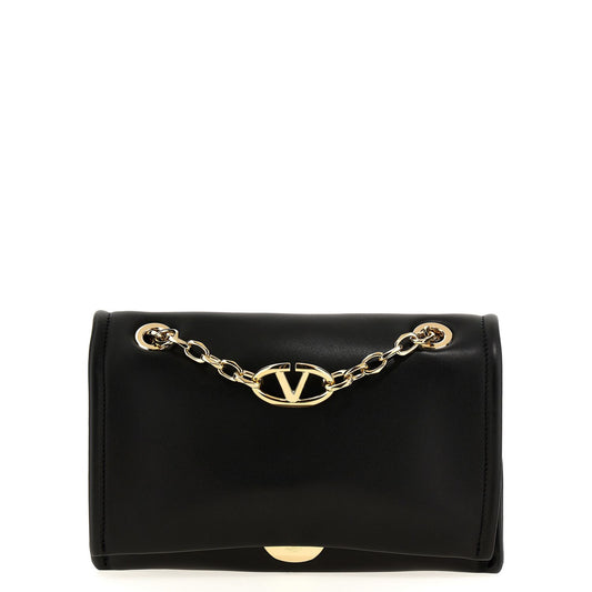 Valentino Garavani Black Lamb Leather Shoulder Bag