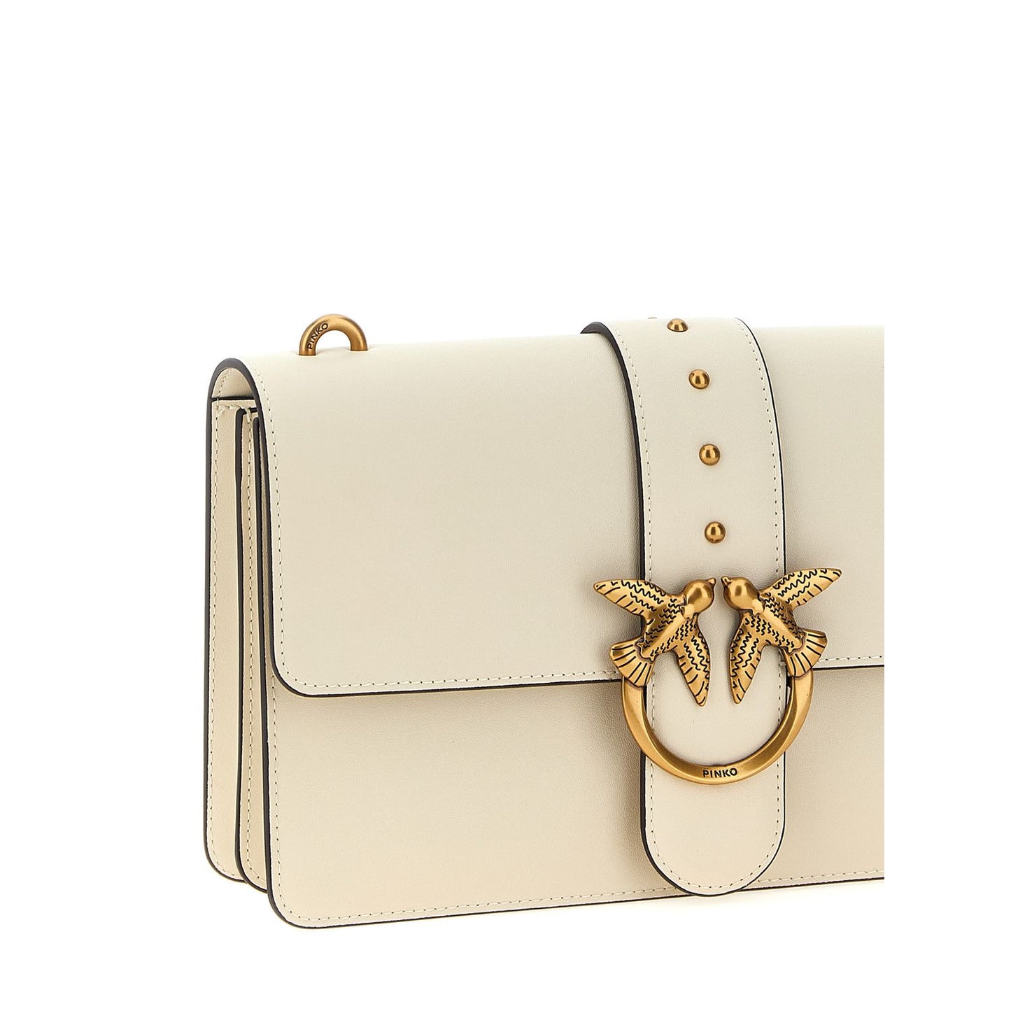 PINKO White Goatskin Crossbody Bag