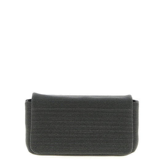 Brunello Cucinelli Black Leather Clutch Bag