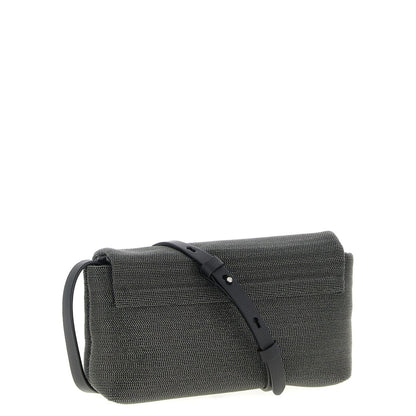 Brunello Cucinelli Black Leather Clutch Bag