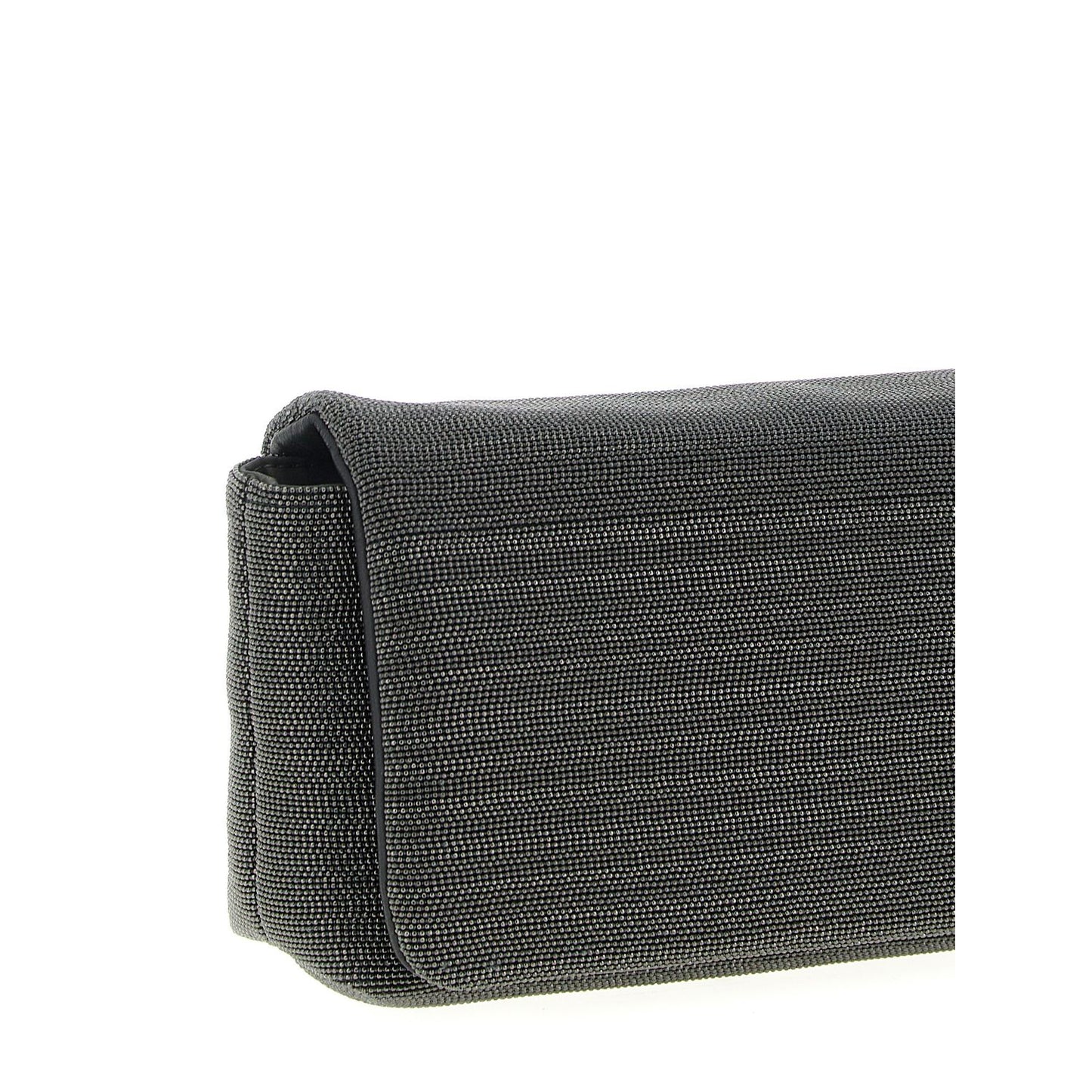 Brunello Cucinelli Black Leather Clutch Bag