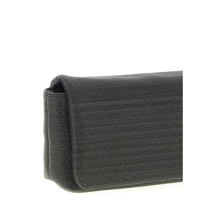 Brunello Cucinelli Black Leather Clutch Bag