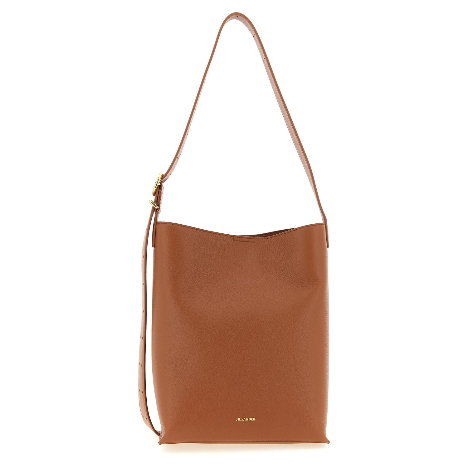 Jil Sander Brown Calfskin Shoulder Bag