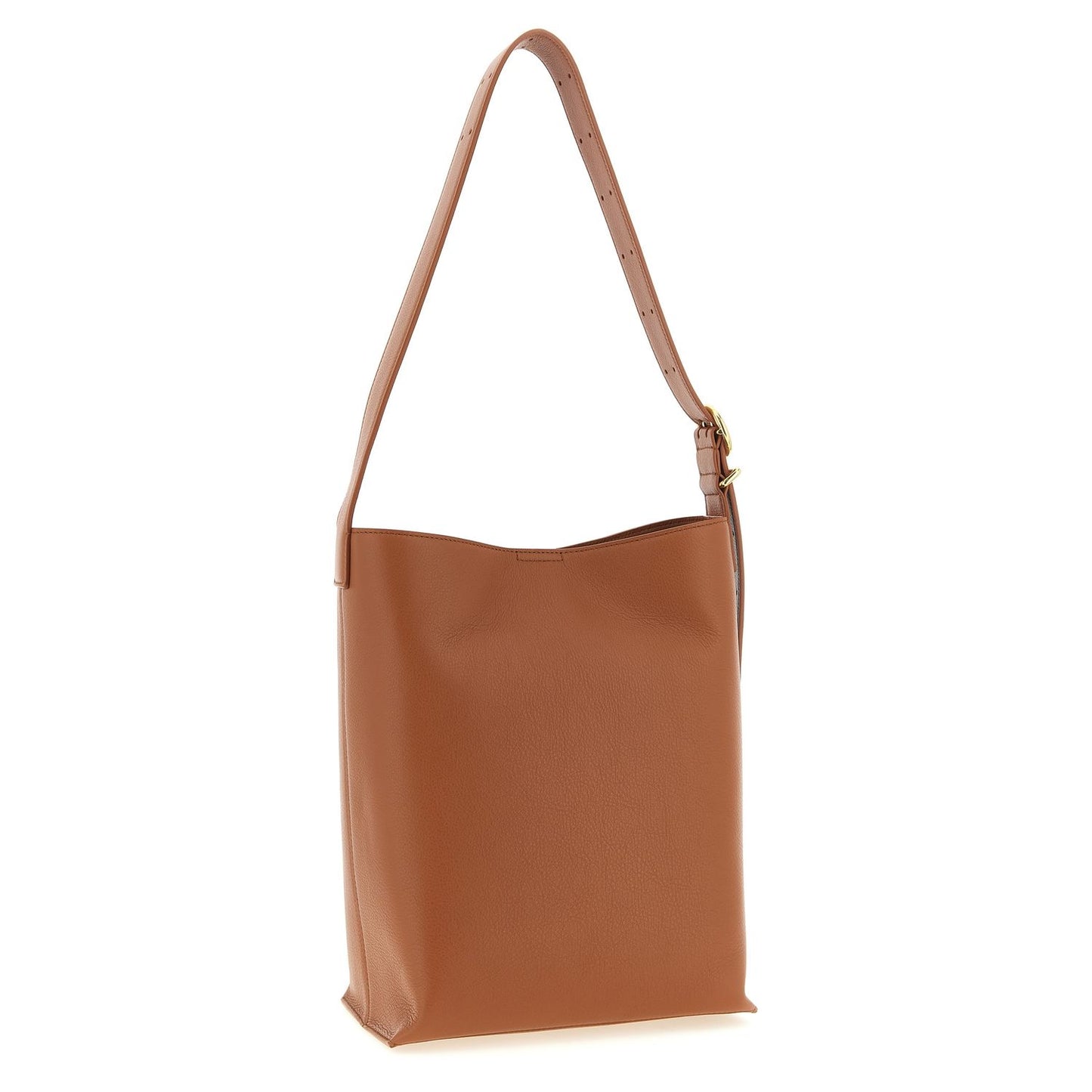 Jil Sander Brown Calfskin Shoulder Bag