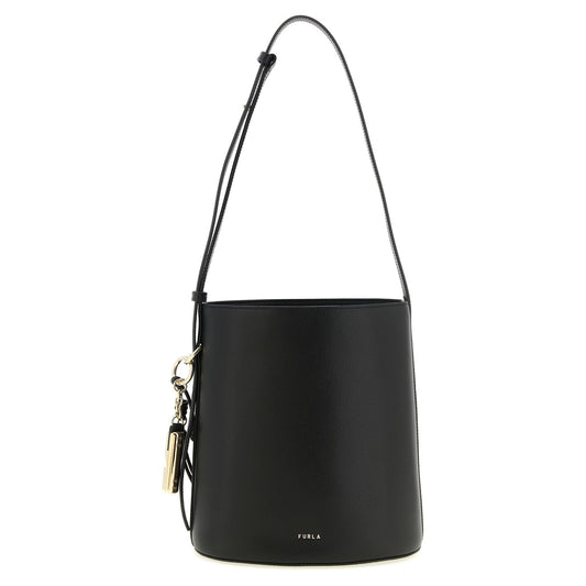 Furla Black Calfskin Shoulder Bag