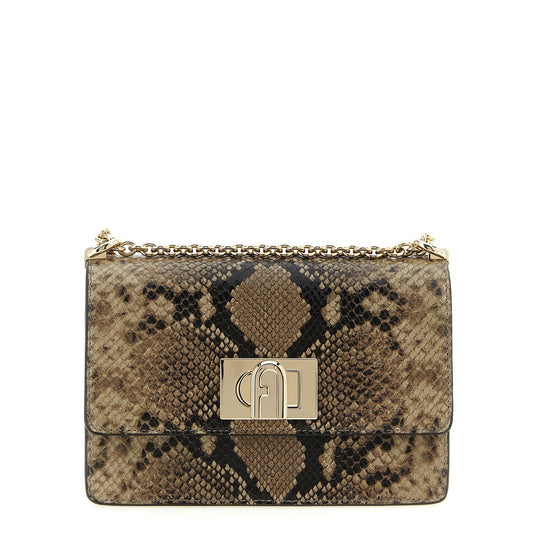 Furla Gray Goatskin Crossbody Bag