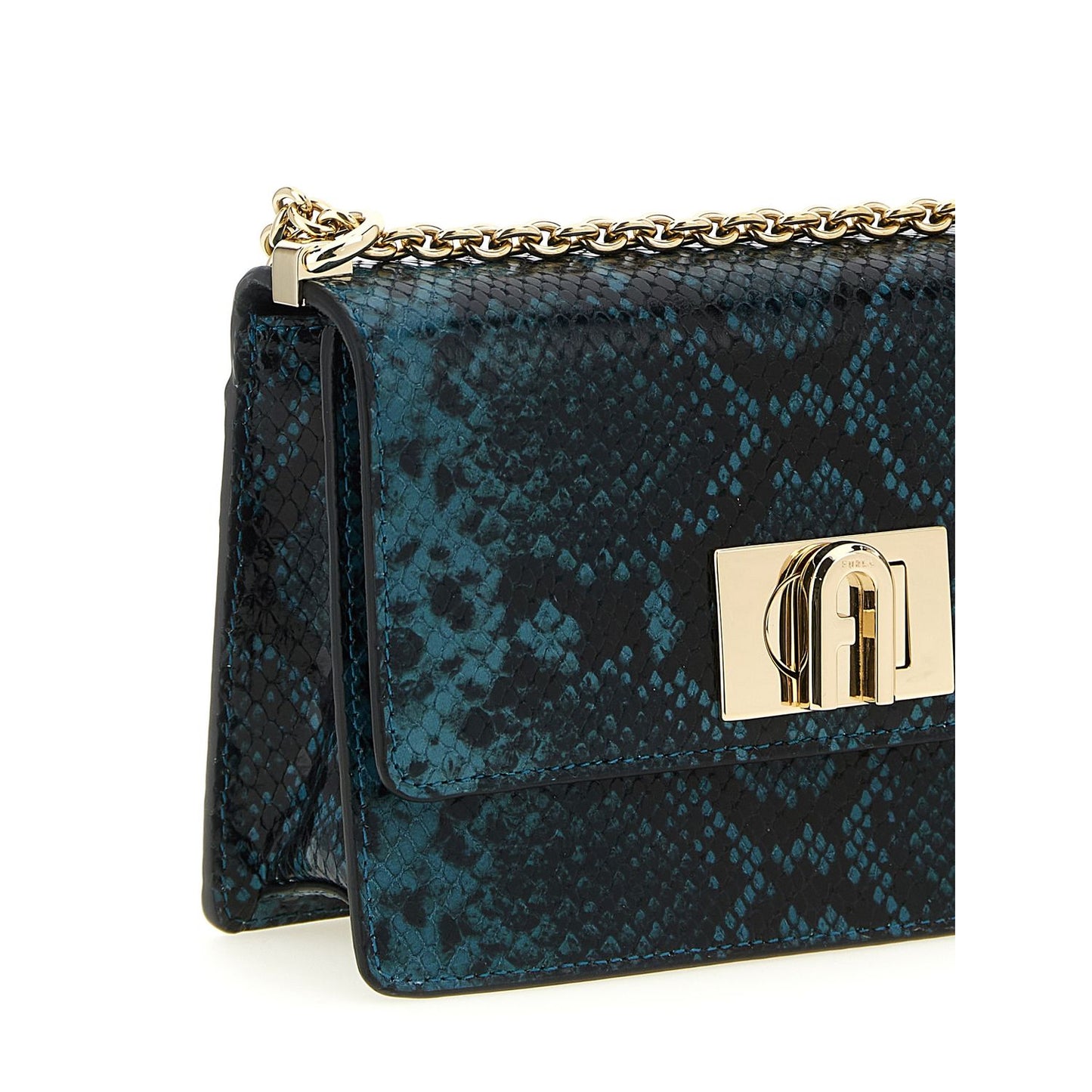 Furla Blue Goatskin Crossbody Bag
