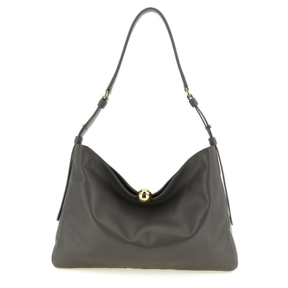 Furla Gray Calfskin Shoulder Bag