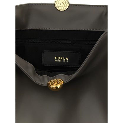 Furla Gray Calfskin Shoulder Bag
