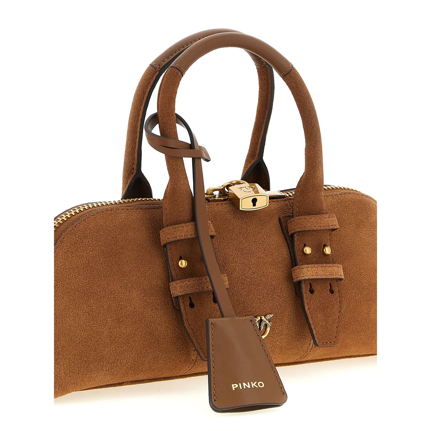 PINKO Brown Cowhide Shoulder Bag