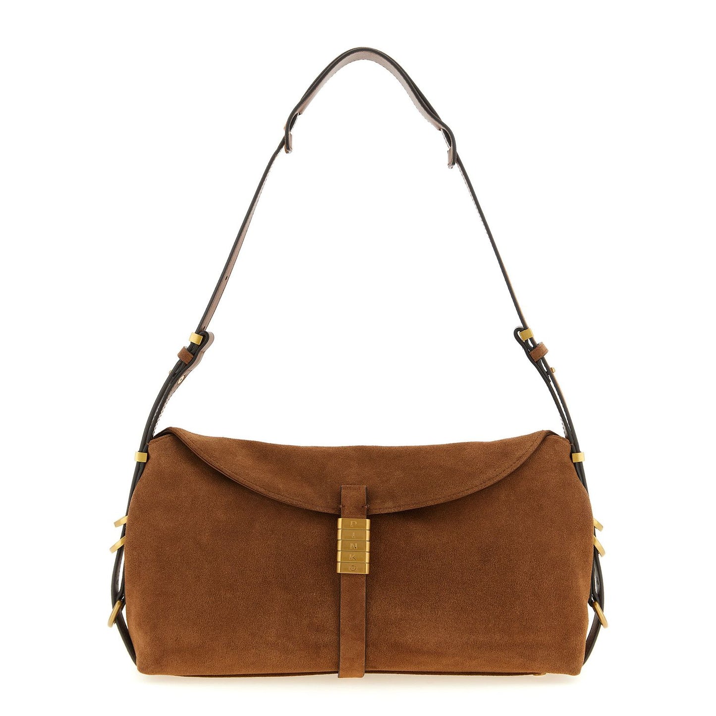 PINKO Brown Cowhide Shoulder Bag