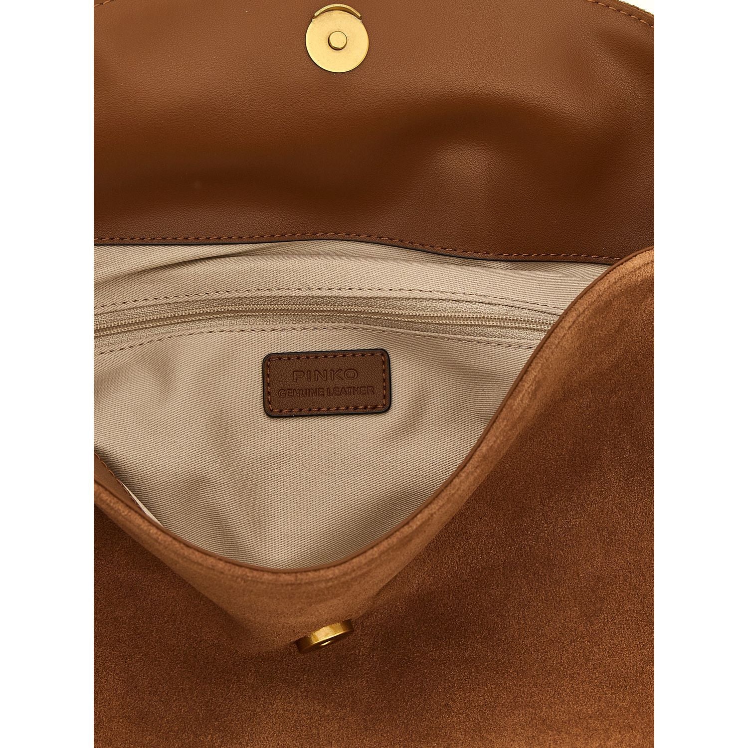 PINKO Brown Cowhide Shoulder Bag