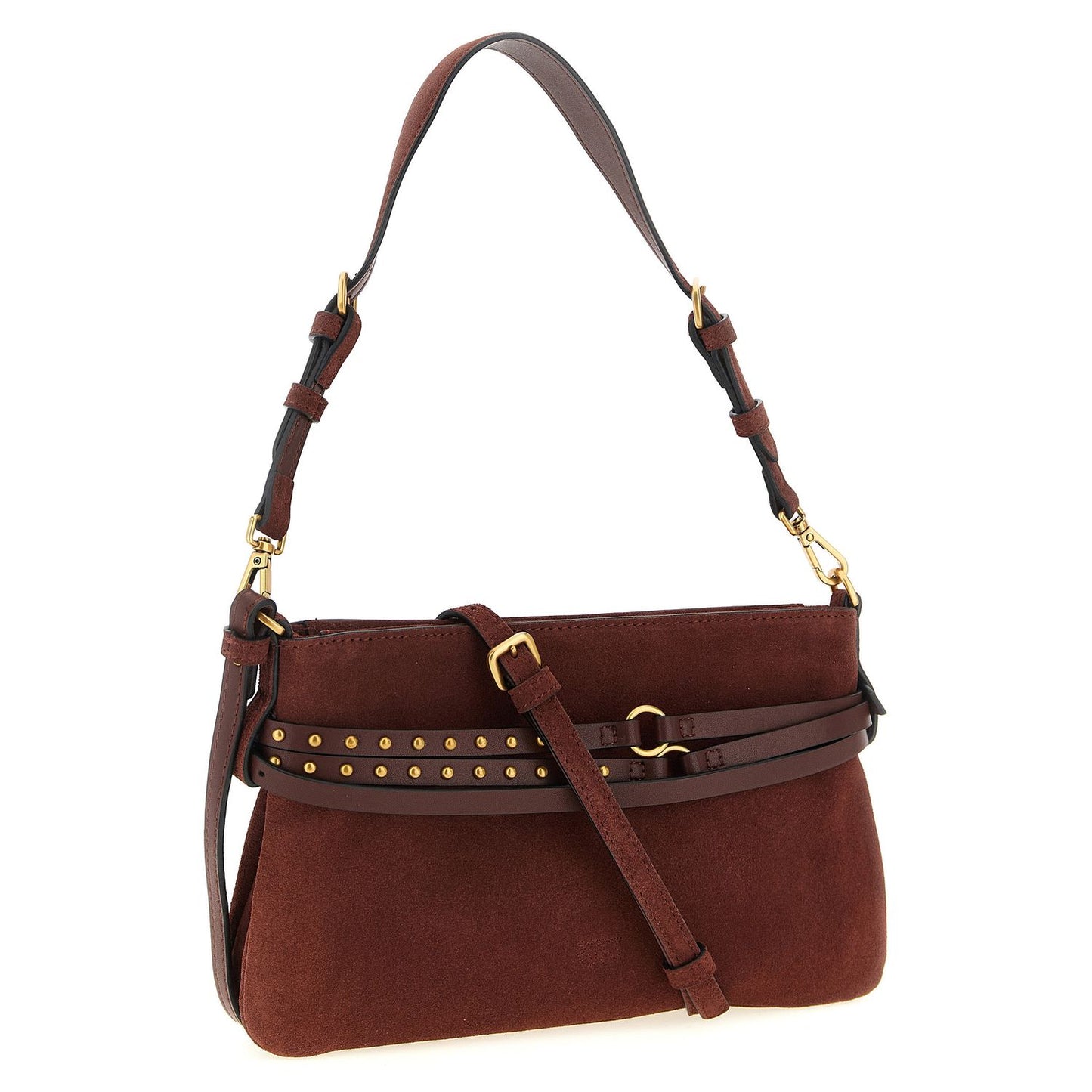 PINKO Bordeaux Lamb Leather Shoulder Bag