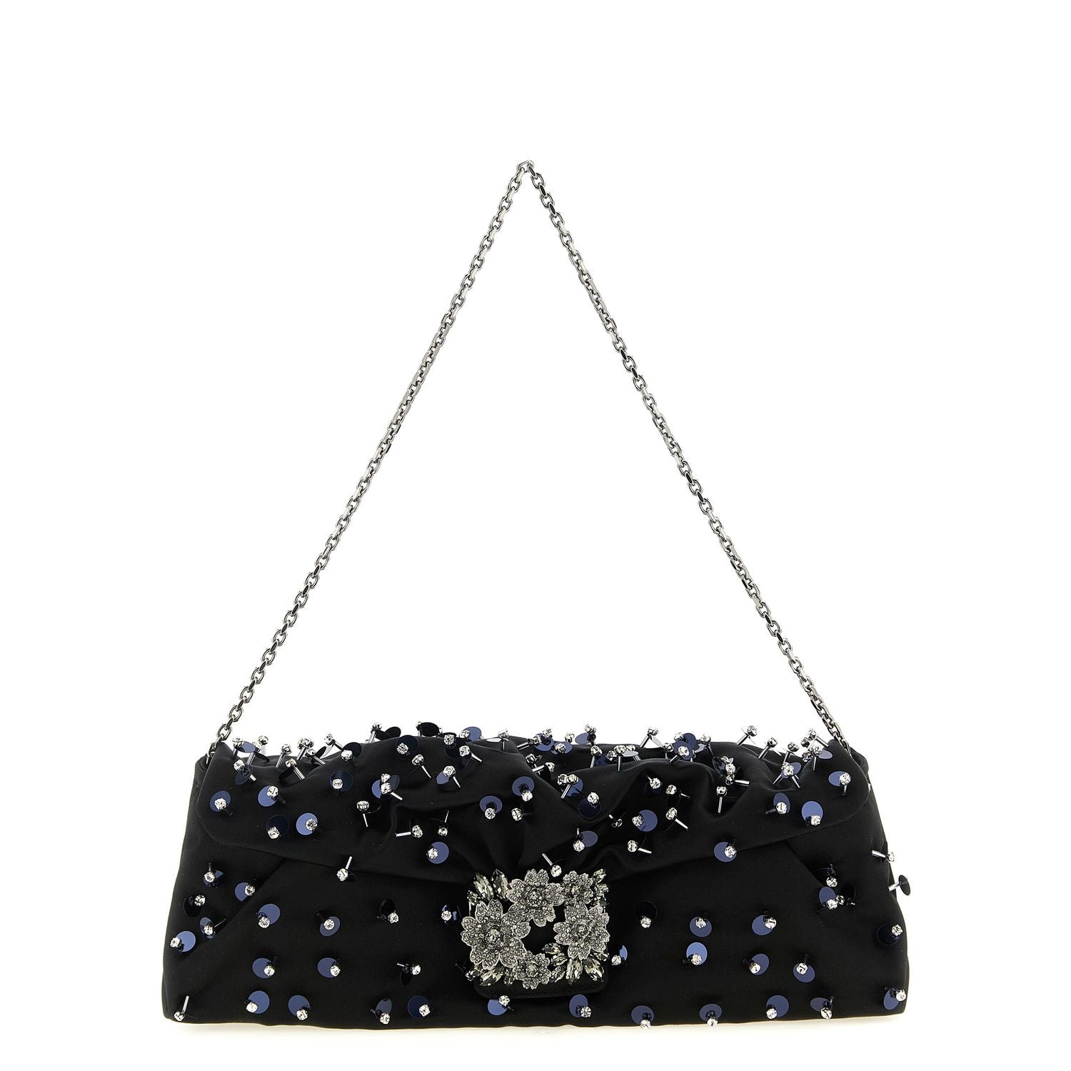Roger Vivier Black Viscose Clutch Bag