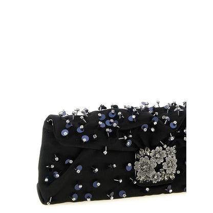 Roger Vivier Black Viscose Clutch Bag