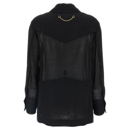 Ferragamo Black Virgin Wool Blouse