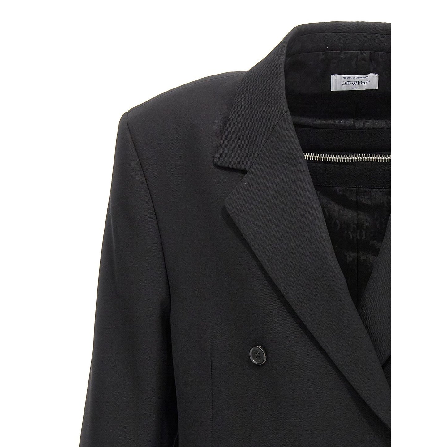 Off-White Black Virgin Wool Blazer