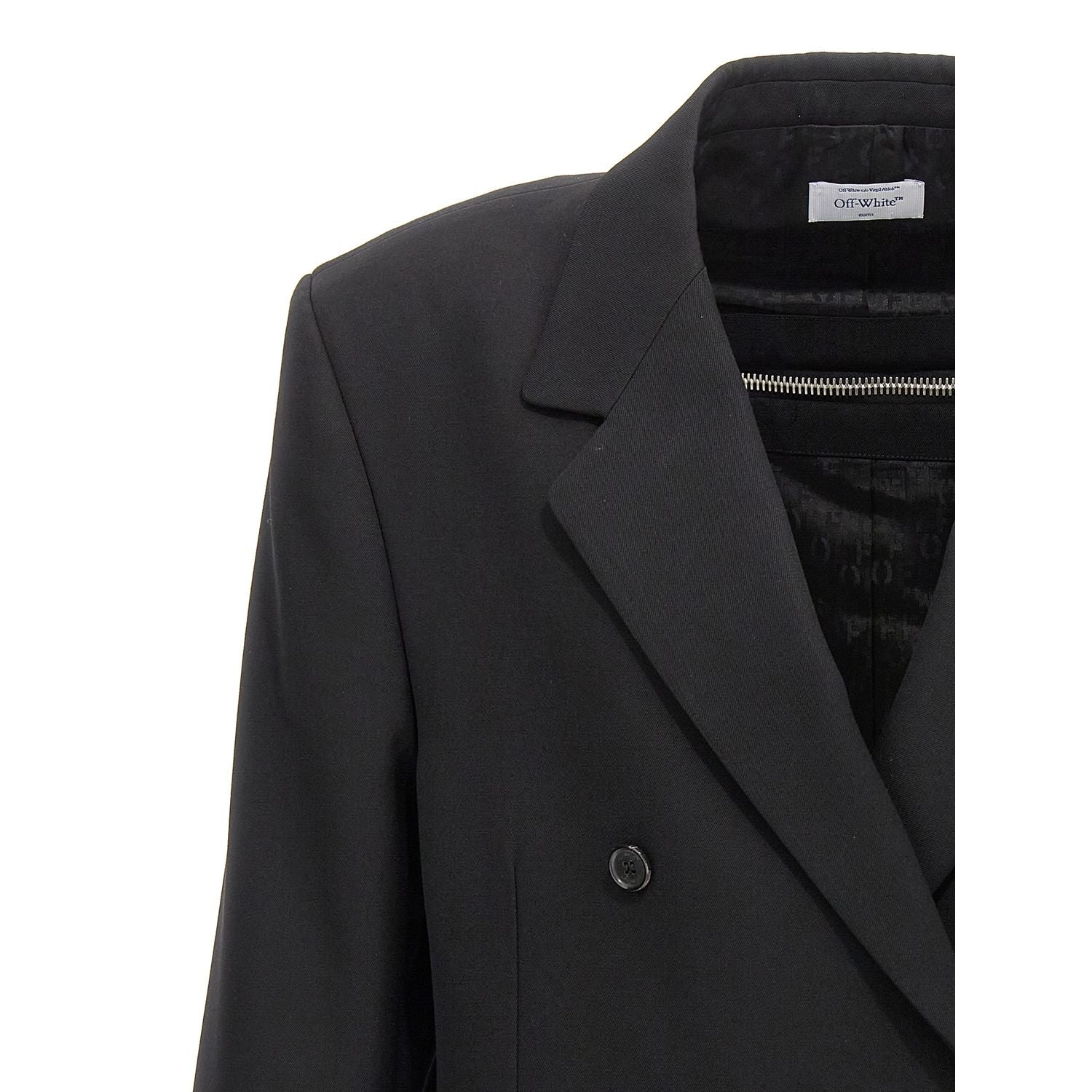 Off-White Black Virgin Wool Blazer
