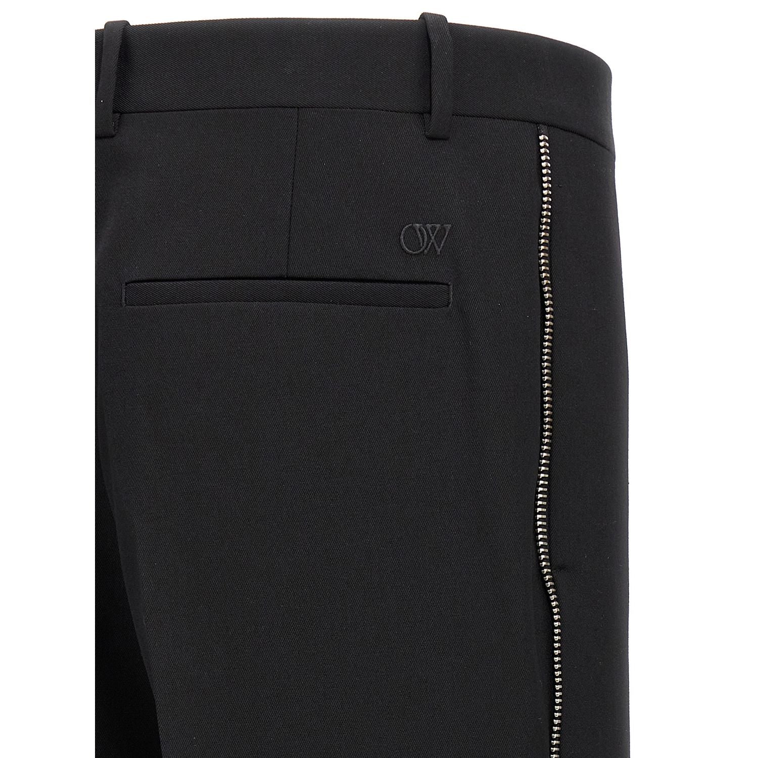 Off-White Black Virgin Wool Dress Pants