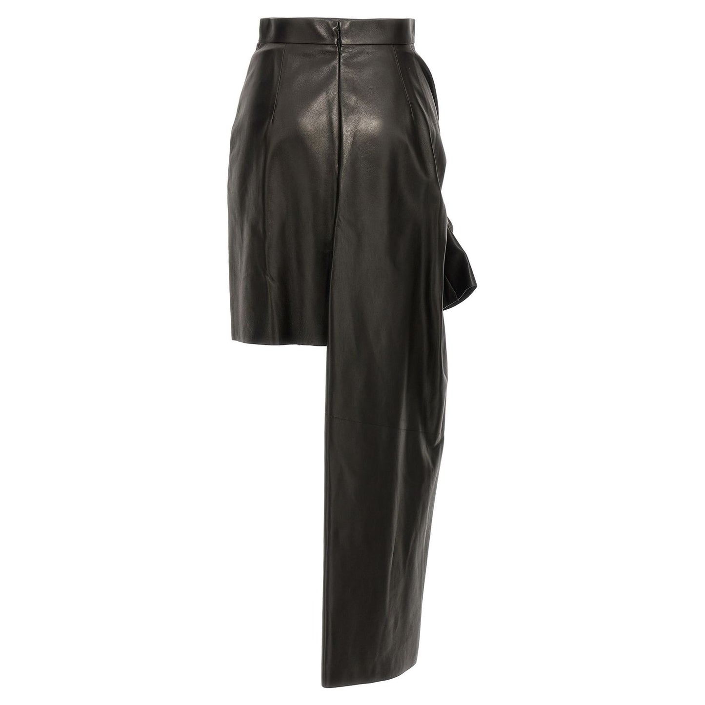 Alexander McQueen Black Lamb Leather Long Skirt