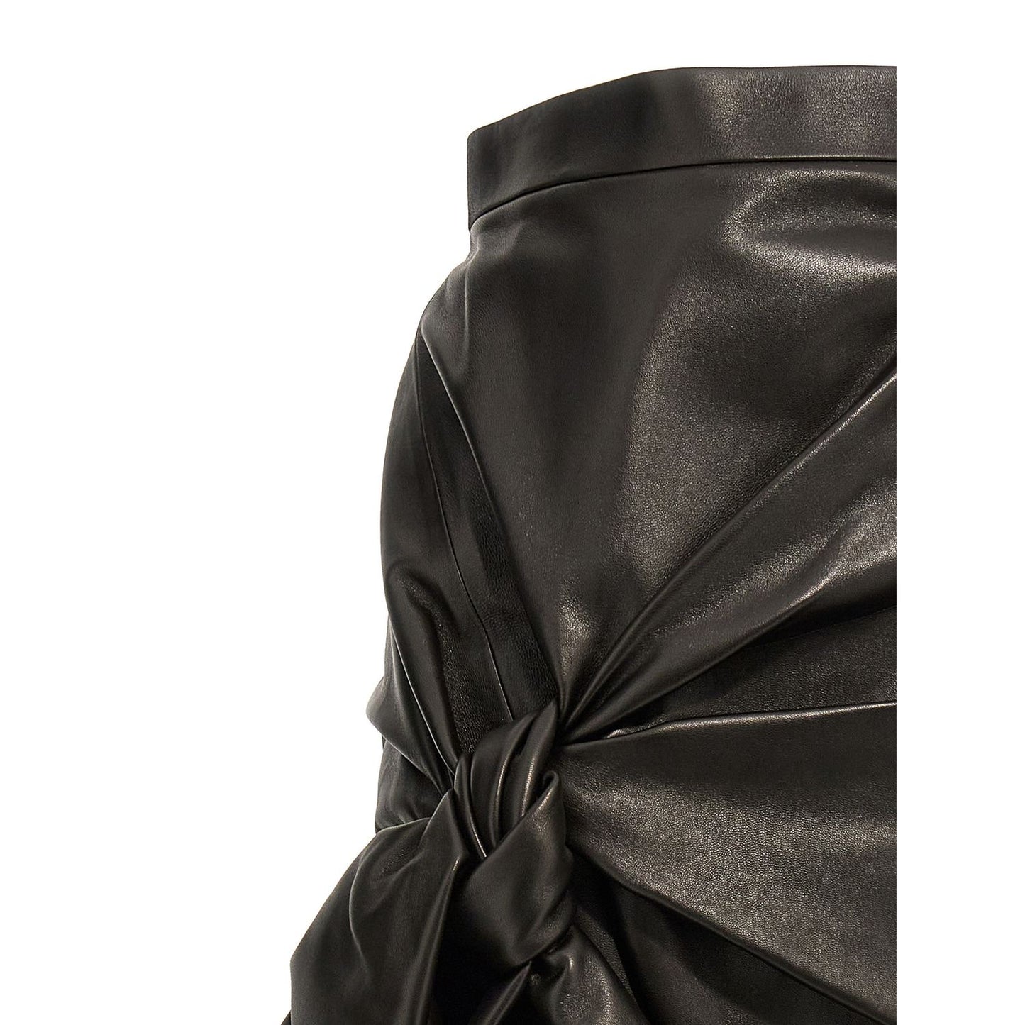 Alexander McQueen Black Lamb Leather Long Skirt
