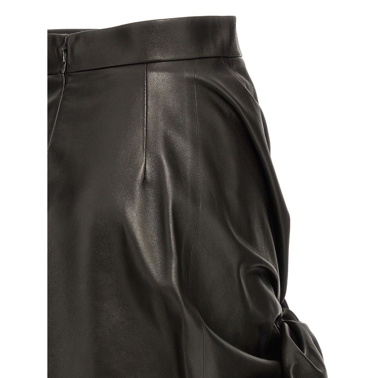 Alexander McQueen Black Lamb Leather Long Skirt