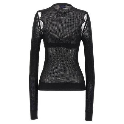Off-White Black Viscose Tank Tops