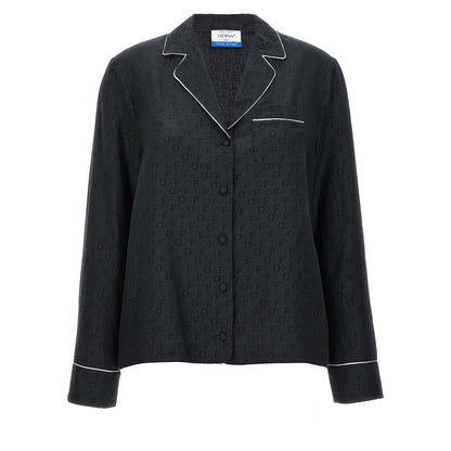 Off-White Black Silk Blouse