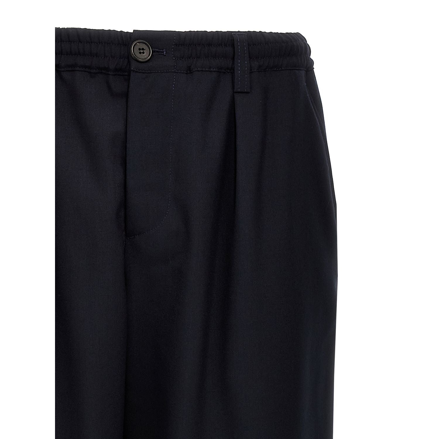 Marni Blue Virgin Wool Cropped Pants