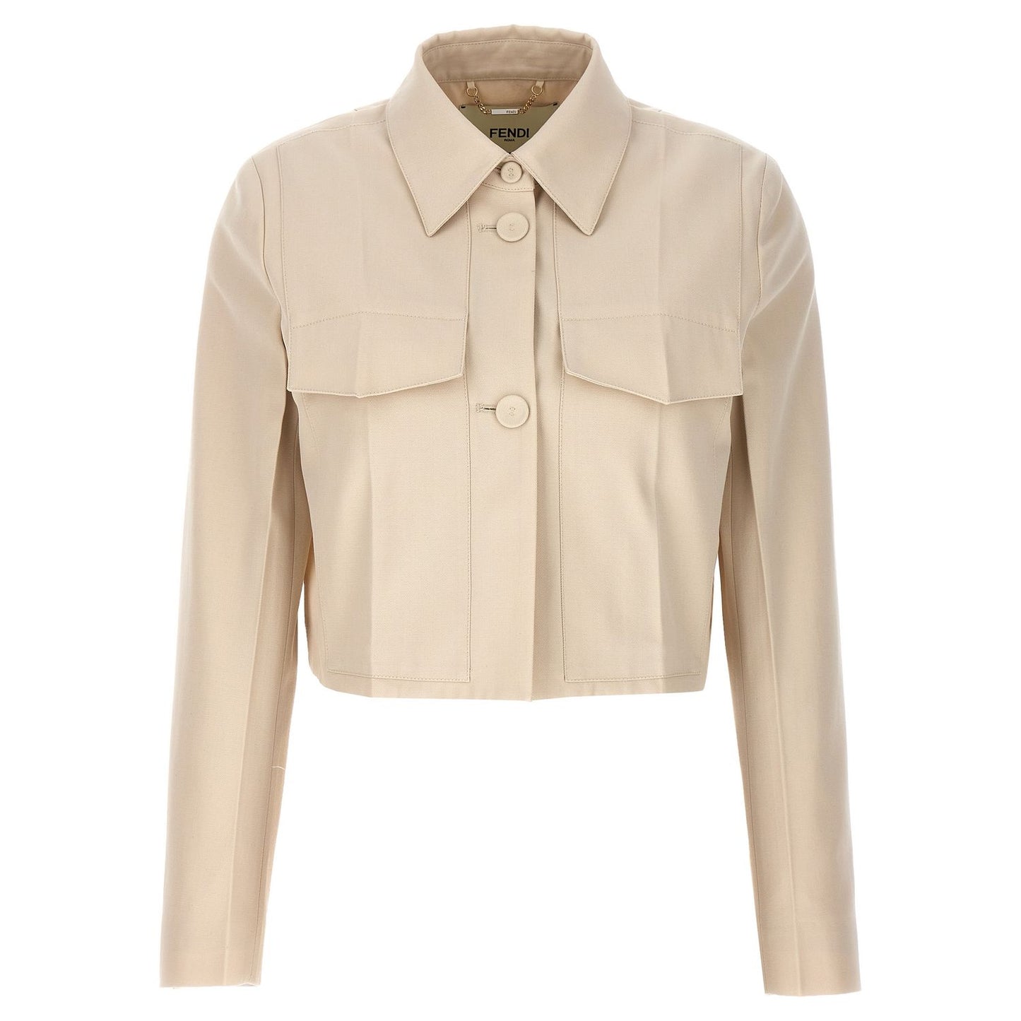 Fendi Beige Wool Full-Length Jacket
