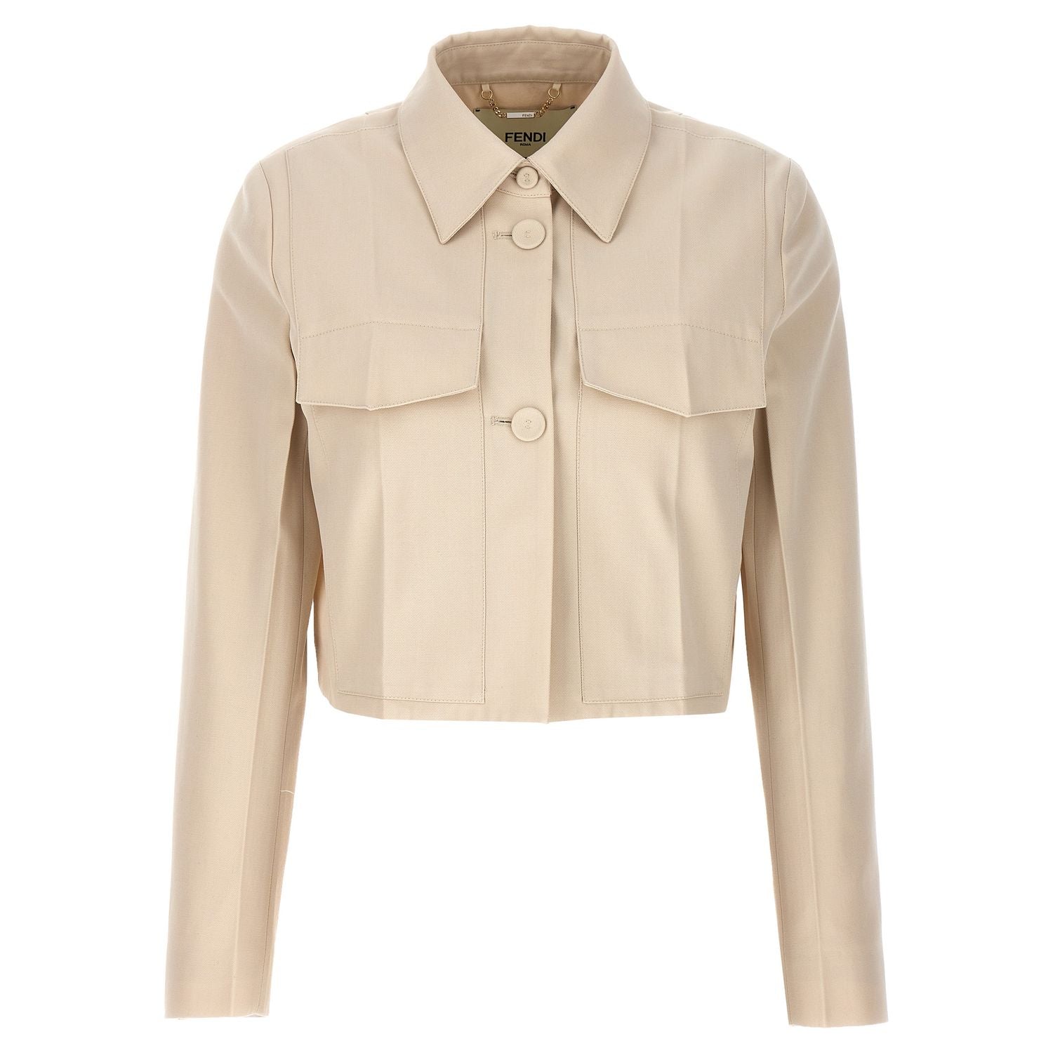 Fendi Beige Wool Full-Length Jacket