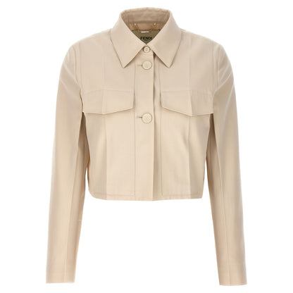 Fendi Beige Wool Full-Length Jacket