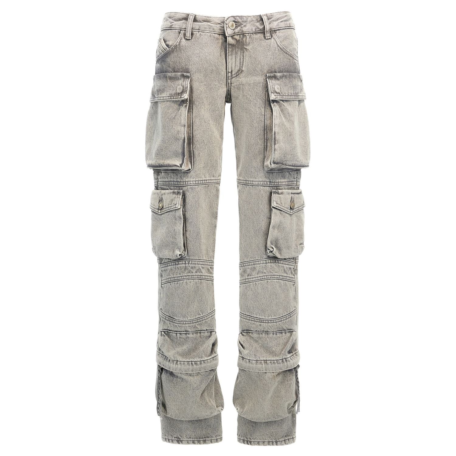 The Attico Gray Cotton Cargo Pants