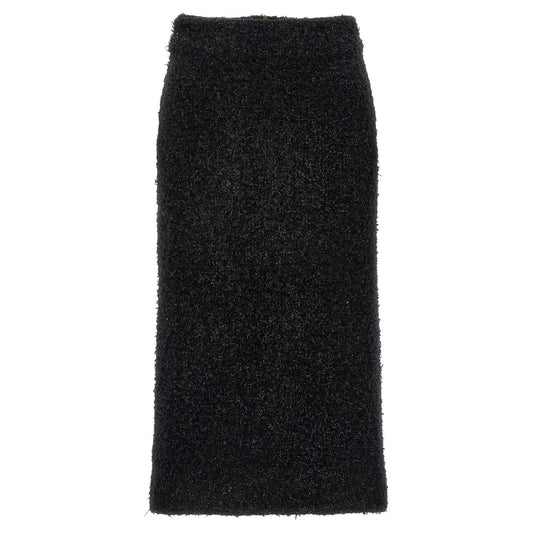 Balenciaga Black Cotton Midi Skirt