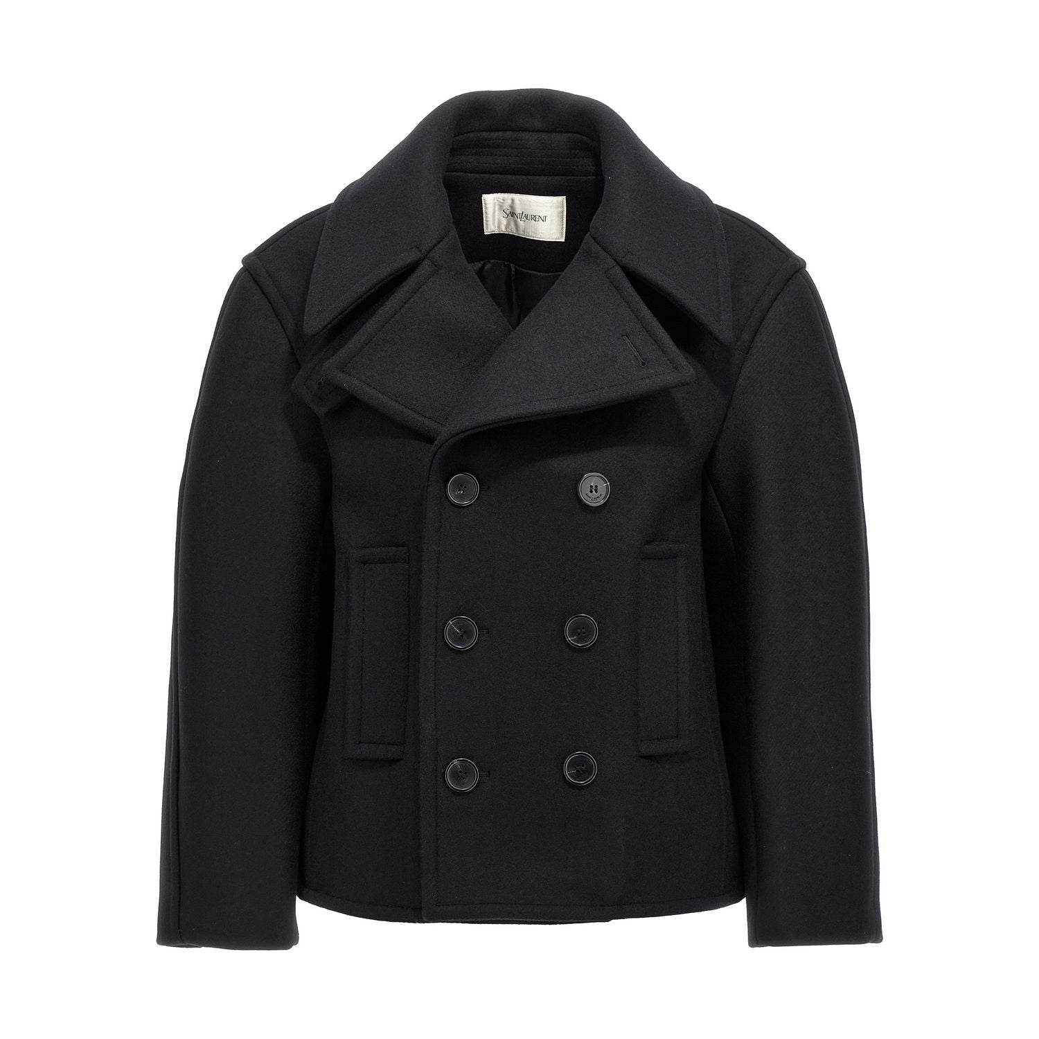 Saint Laurent Black Virgin Wool Coat