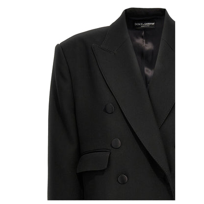 Dolce & Gabbana Black Virgin Wool Coat
