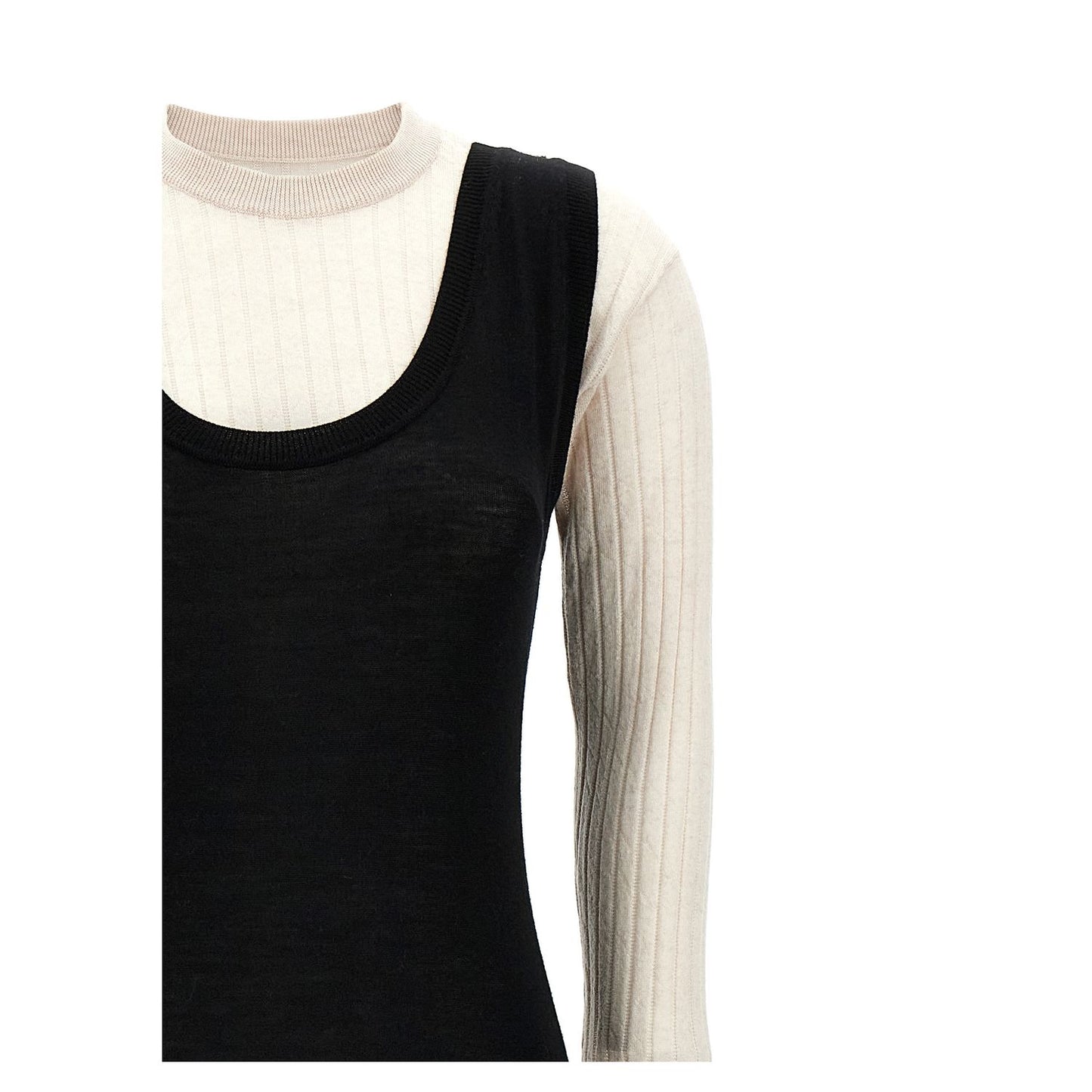 Marni Bicolor Wool Midi Dress