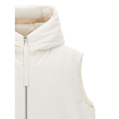 Jil Sander White Polyester Sleeveless Jacket