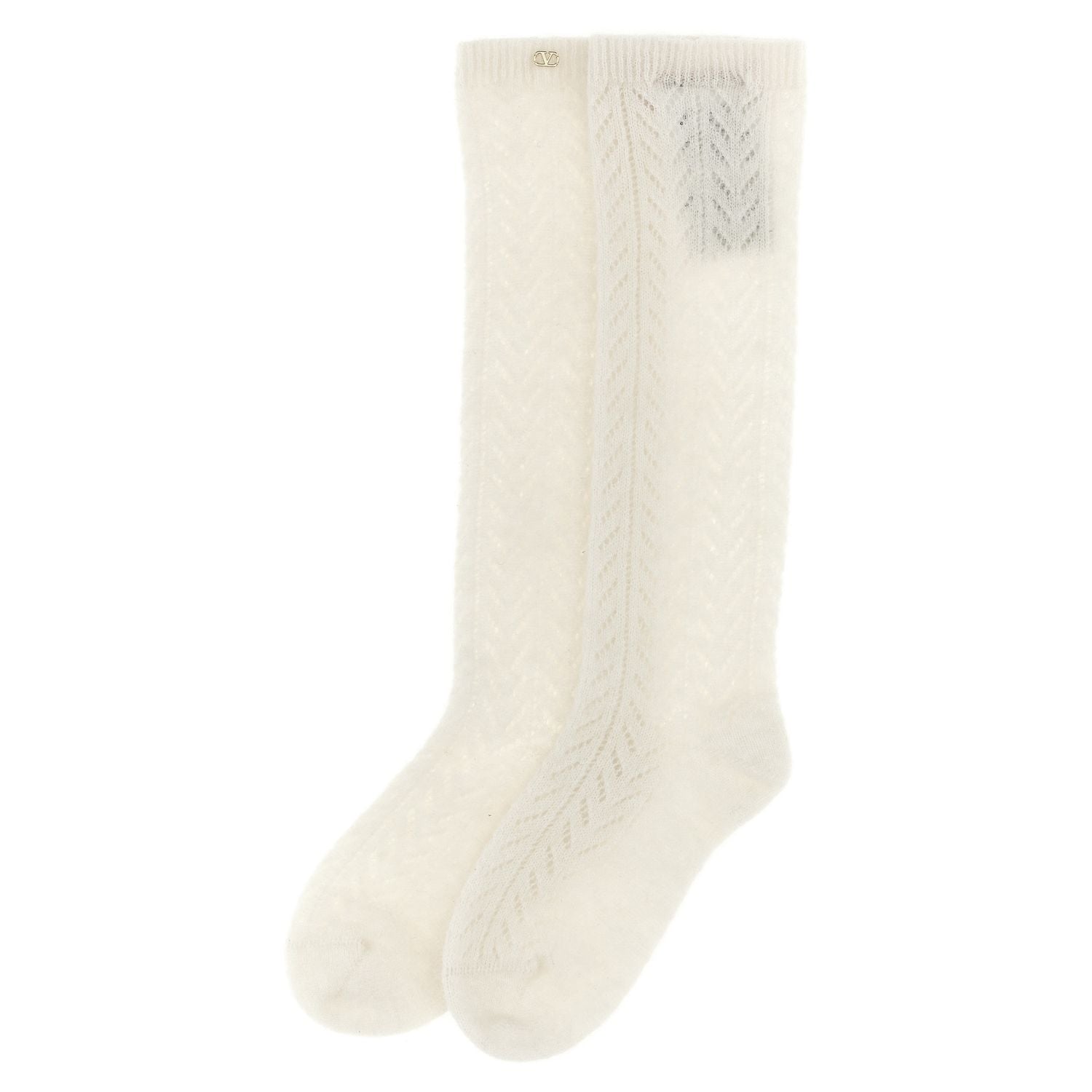 Valentino Garavani White Wool Socks