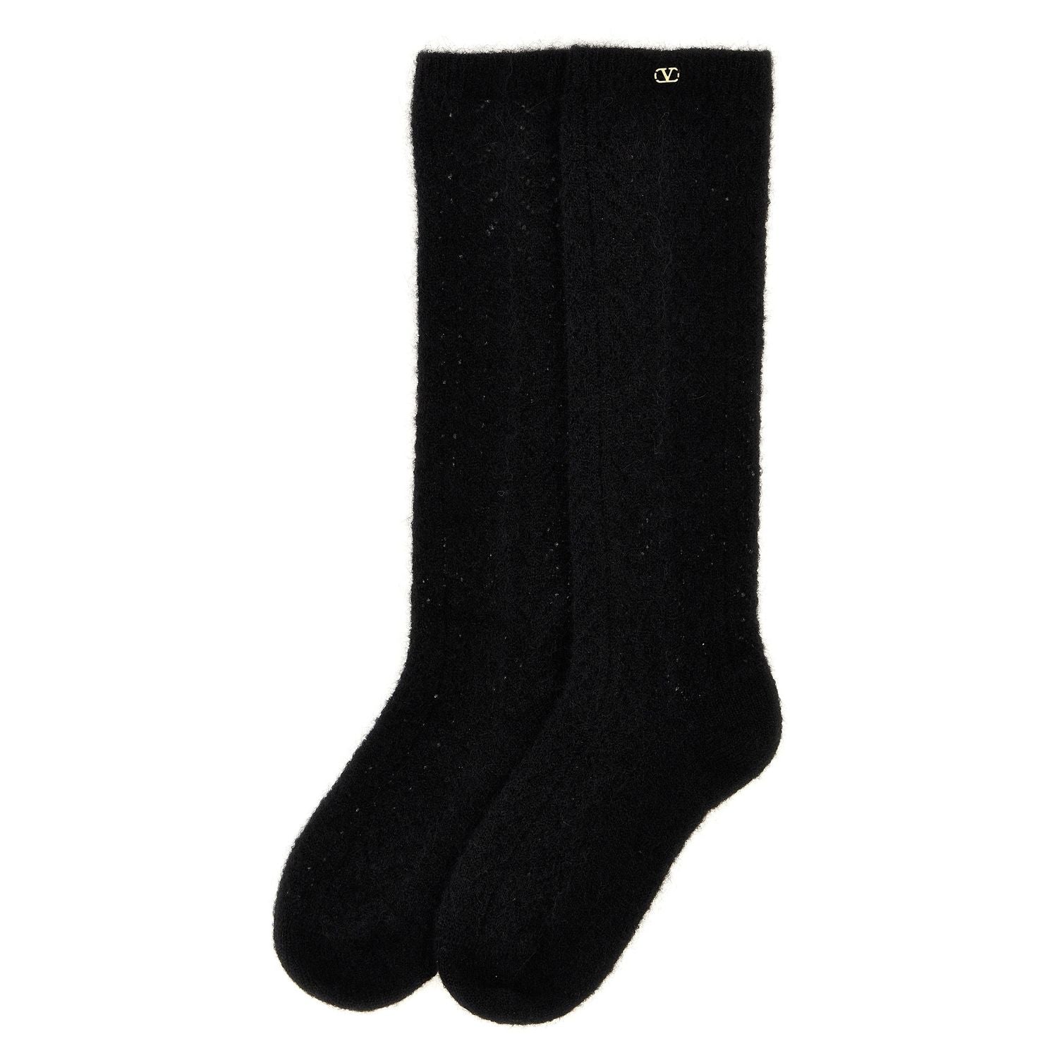 Valentino Garavani Black Wool Socks