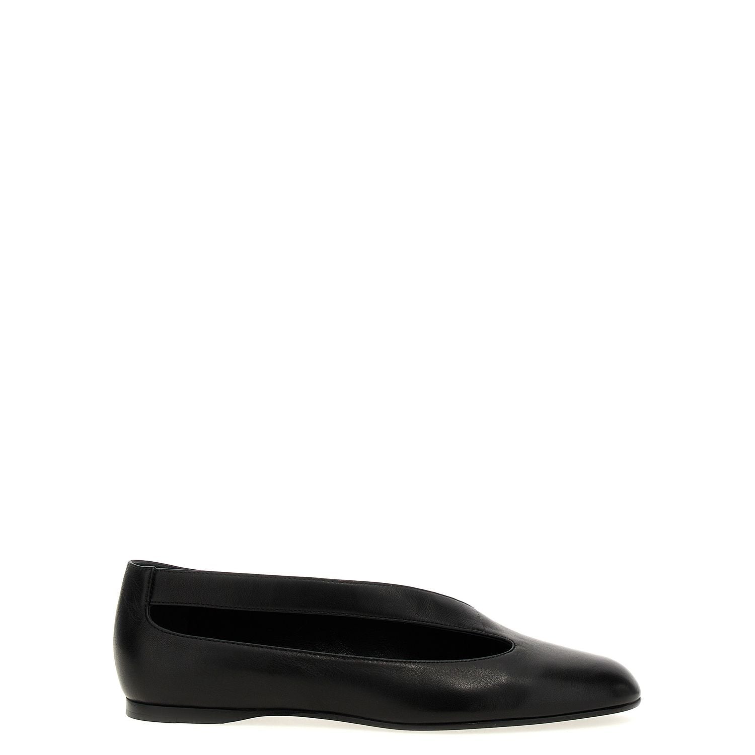 Khaite Black Lamb Leather Ballet Flats
