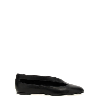 Khaite Black Lamb Leather Ballet Flats