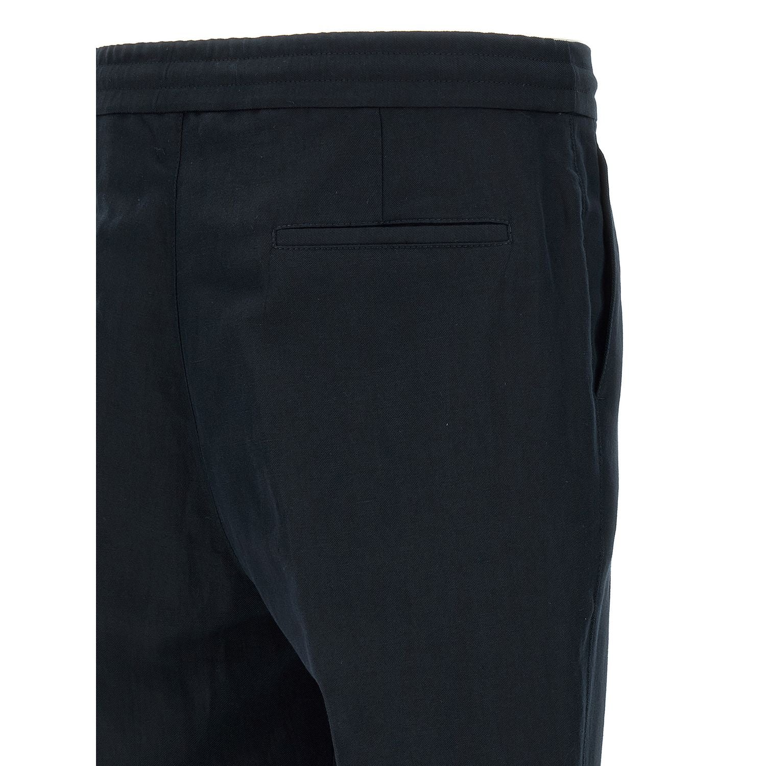 Brunello Cucinelli Blue Linen Casual Pants