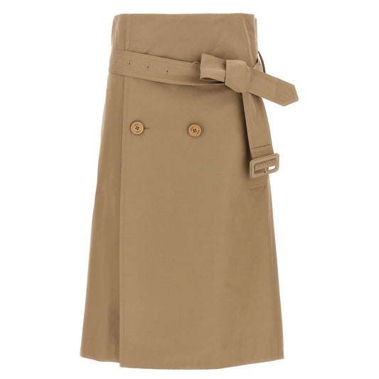 Vetements Beige Cotton Midi Skirt