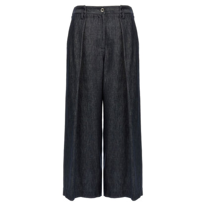 Brunello Cucinelli Blue Cotton Casual Pants